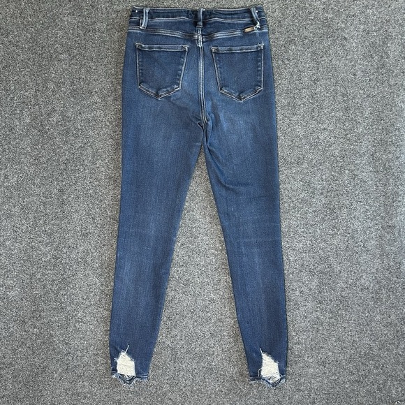 KanCan Mid-Rise Button-fly Skinny Jeans Raw Hems - Women's 28x29 - Picture 5 of 11